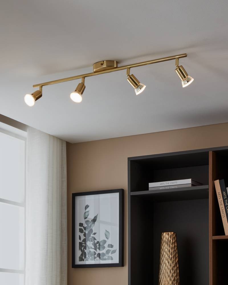 Eglo 33187 "BUZZ-LED" 4X2,8W Çelik Fırçalanmış Pirinç Sıva Üstü Spot
