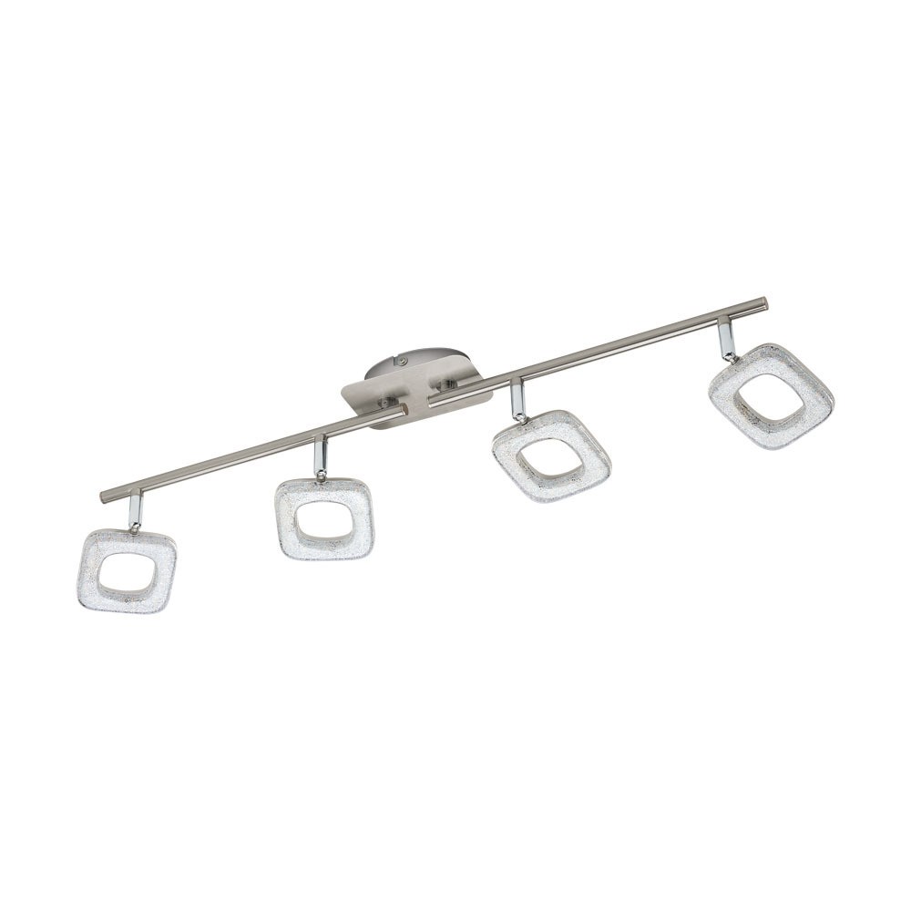 Eglo 97004 "LITAGO CRYSTAL" 4X4W Çelik Nikel Mat Sıva Üstü Spot
