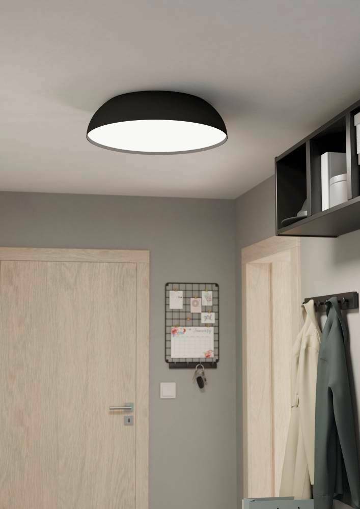 Eglo 900407 "TOLLOS-Z" 55 Cm Çapında Alüminyum, Çelik Siyah, Beyaz Tavan Armatürü RGB