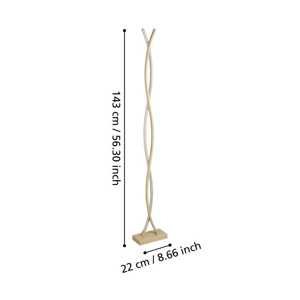 Eglo 901107 "LASANA 4" 143 Cm Yüksekliğinde Çelik, Alüminyum Köşe Lambası Lambader