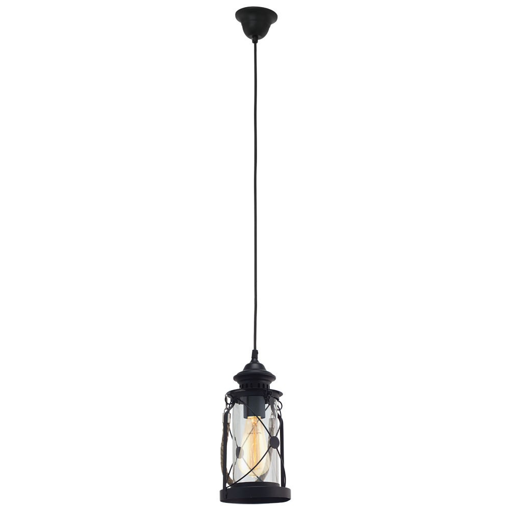 Eglo 49213 "BRADFORD" 110 Cm Yüksekliğinde Çelik Siyah Sarkıt Avize