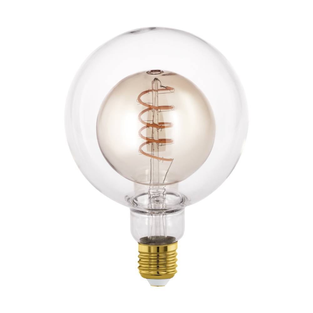 Eglo 110258 E27-Led-G125 Ampul 1X4W Amber, Şeffaf 2000K 200 Lümen Dim Edilebilir