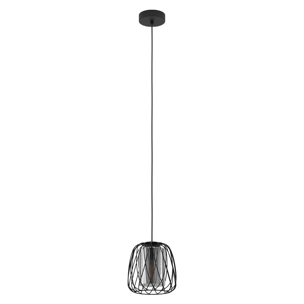 Eglo 99705 İç Mekan " Floresta " Siyah Renk Dökme Çelik Tekli Sarkıt Aydınlatması Ip20 E27 Max: 1X40W  Çap: 19,5 Cm