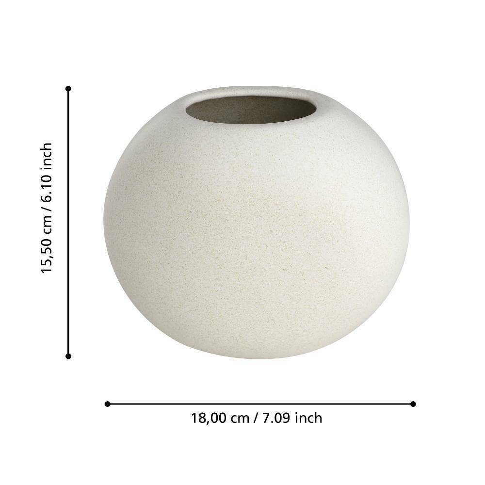Eglo 421258 "ANKARAMY" 15,5 Cm Yüksekliğinde Bej Seramik Vazo