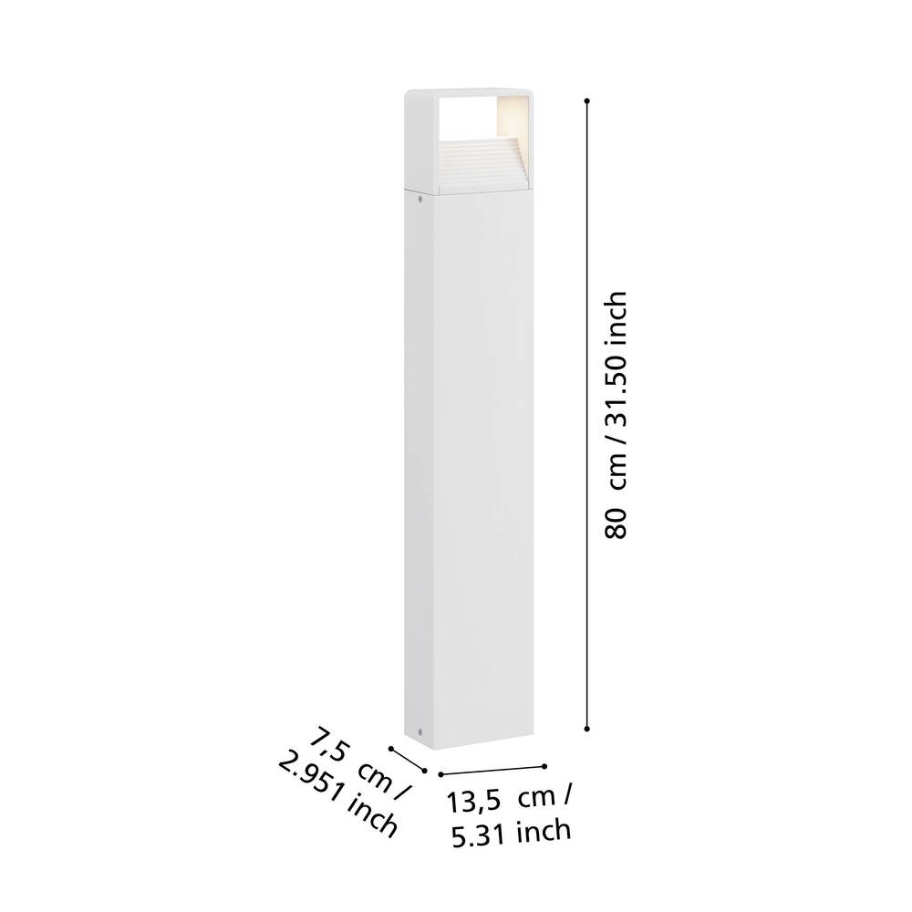 Eglo 98268 "DONINNI 1" 80 Cm Yüksekliğinde Alüminyum Dış Mekan Alüminyum Bahçe Aydınlatması Direk Ip65