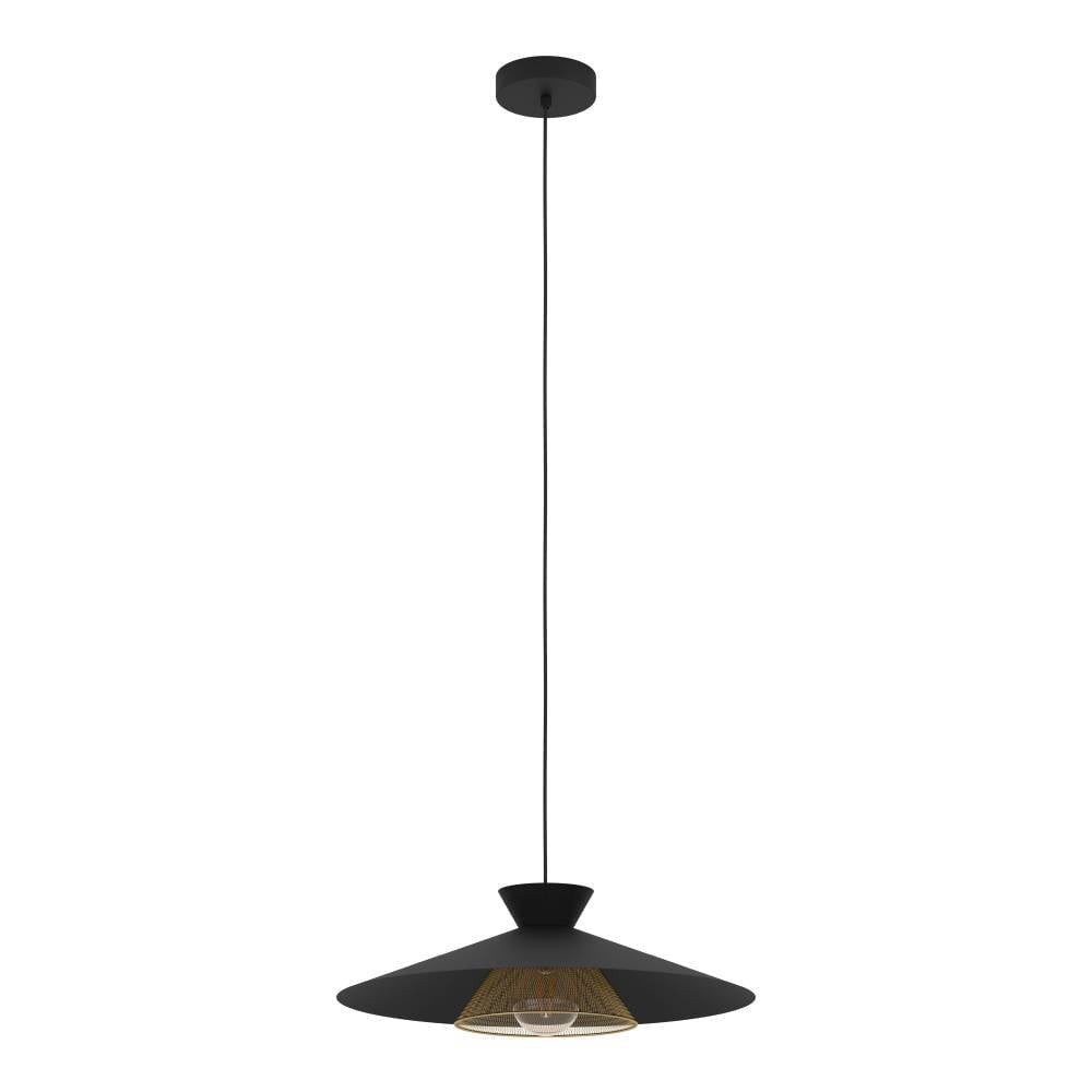 Eglo 43885 "GRIZEDALE" 110 Cm Yüksekliğinde Çelik Siyah, Pirinç Sarkıt Avize