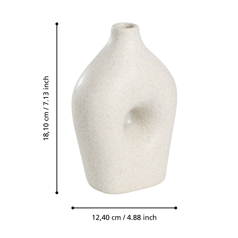 Eglo 421521 "IWATE" 18 Cm Yüksekliğinde Bej Seramik Vazo