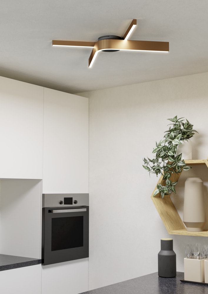 Eglo 901863 "FOLCINO-Z" 64 Cm Uzunluğunda Bronz Siyah Alüminyum Çelik Tavan Armatürü