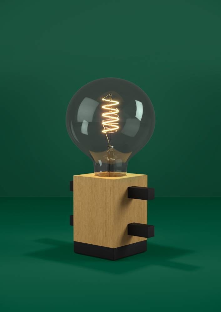 Eglo 390193 "LEVANTARA" 11 Cm Yüksekliğinde Çelik, Ahşap Masa Lambası