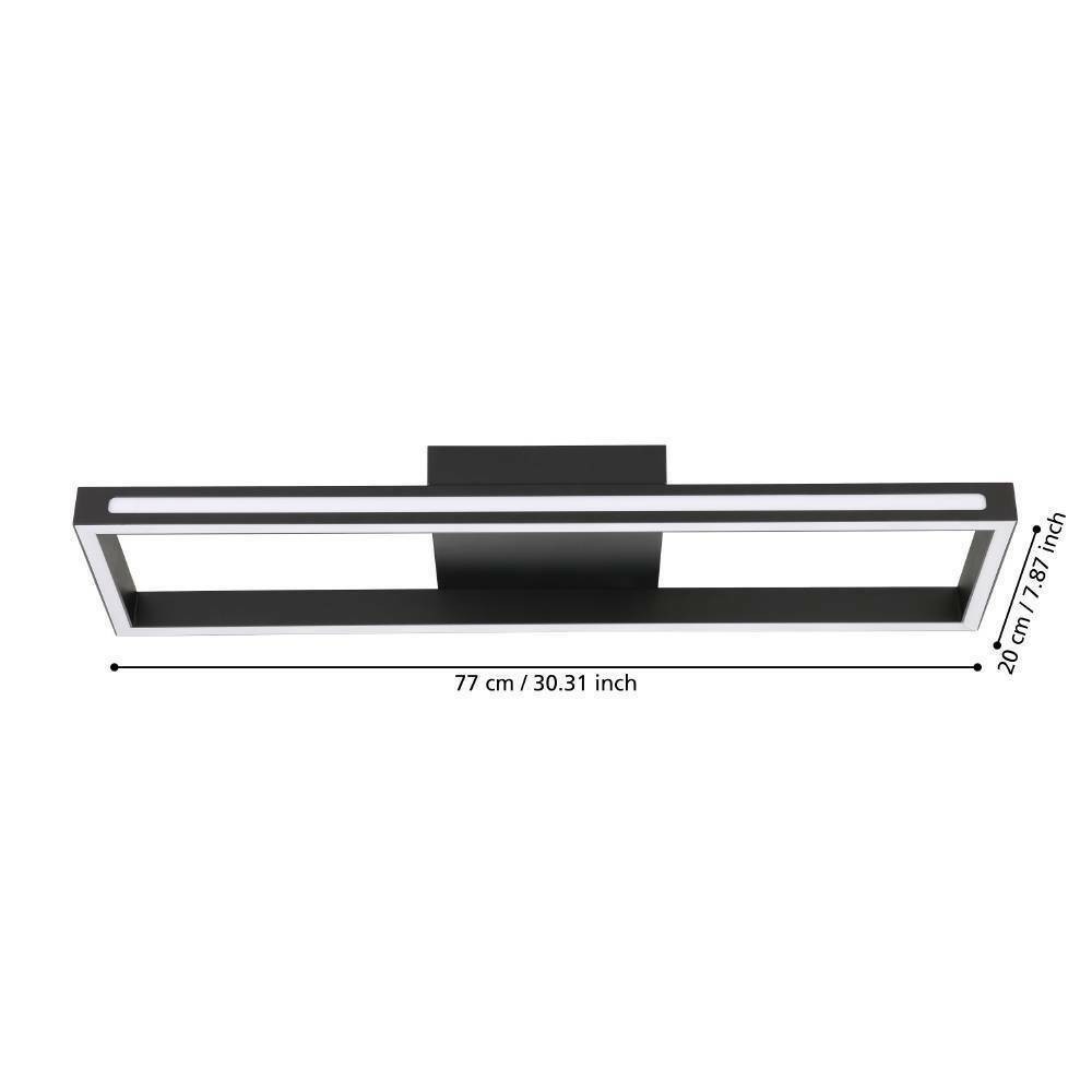 Eglo 99679 "SALVILANAS-Z" 77 Cm Uzunluğunda Alüminyum, Çelik Siyah Tavan Armatürü