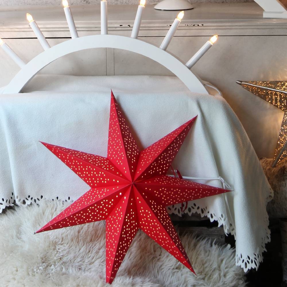Eglo 410339 "DOT" E14 Duylu Asılı Kağıt Yıldız Kırmızı 54Cm