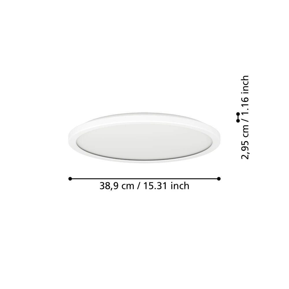 Eglo 901458 "ROVITO-R" 38.9 Cm Çapında Beyaz Plastik Led Panel Ip44