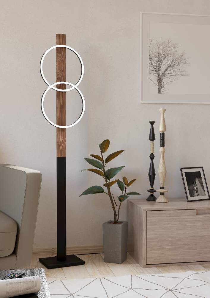 Eglo 900892 "BOYAL" 150 Cm Yüksekliğinde Çelik, Ahşap Köşe Lambası Lambader