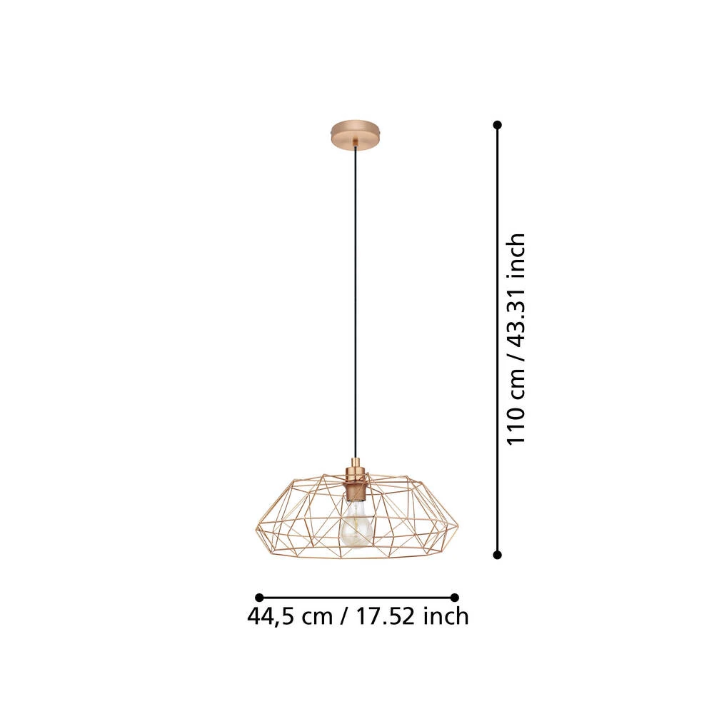 Eglo 49488 "CARLTON 2" 110 Cm Yüksekliğinde 45.5 Cm Çapında Çelik Sarkıt Avize