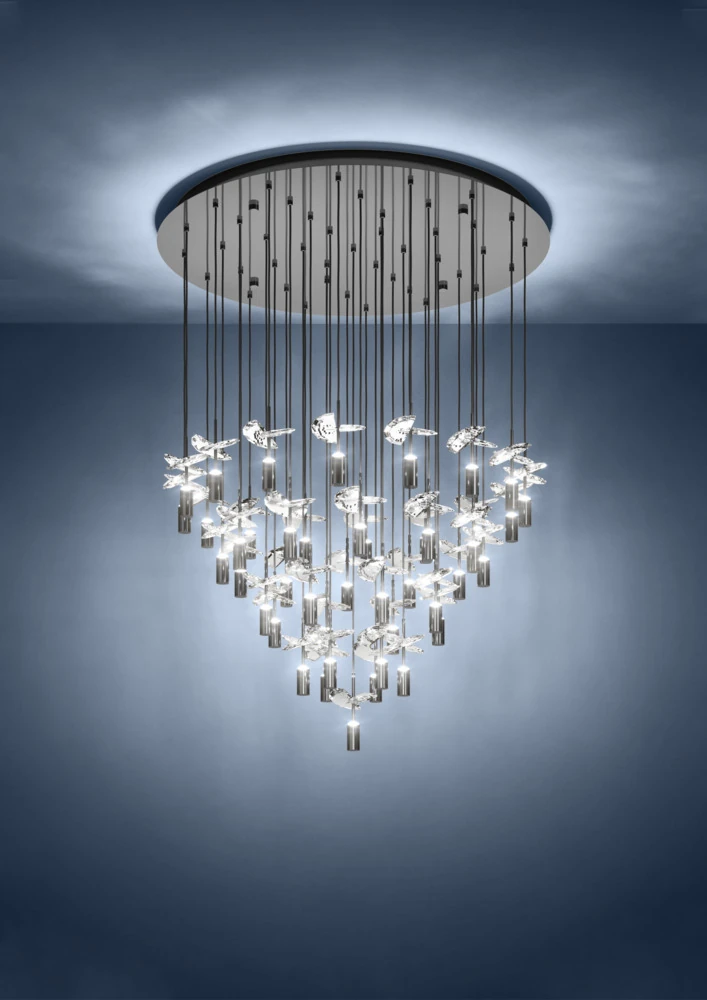 Eglo 390493 "COMAREIRA" 220 Cm Yüksekliğinde 78 Cm Çapında Çelik Sarkıt Avize