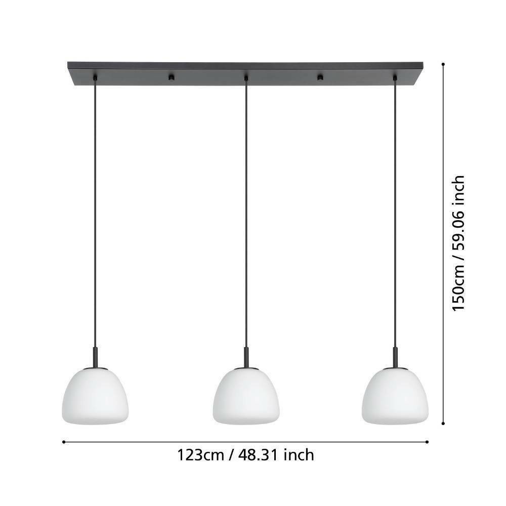Eglo 390202 "BALMES" 150 Cm Yüksekliğinde Çelik Siyah Sarkıt Avize