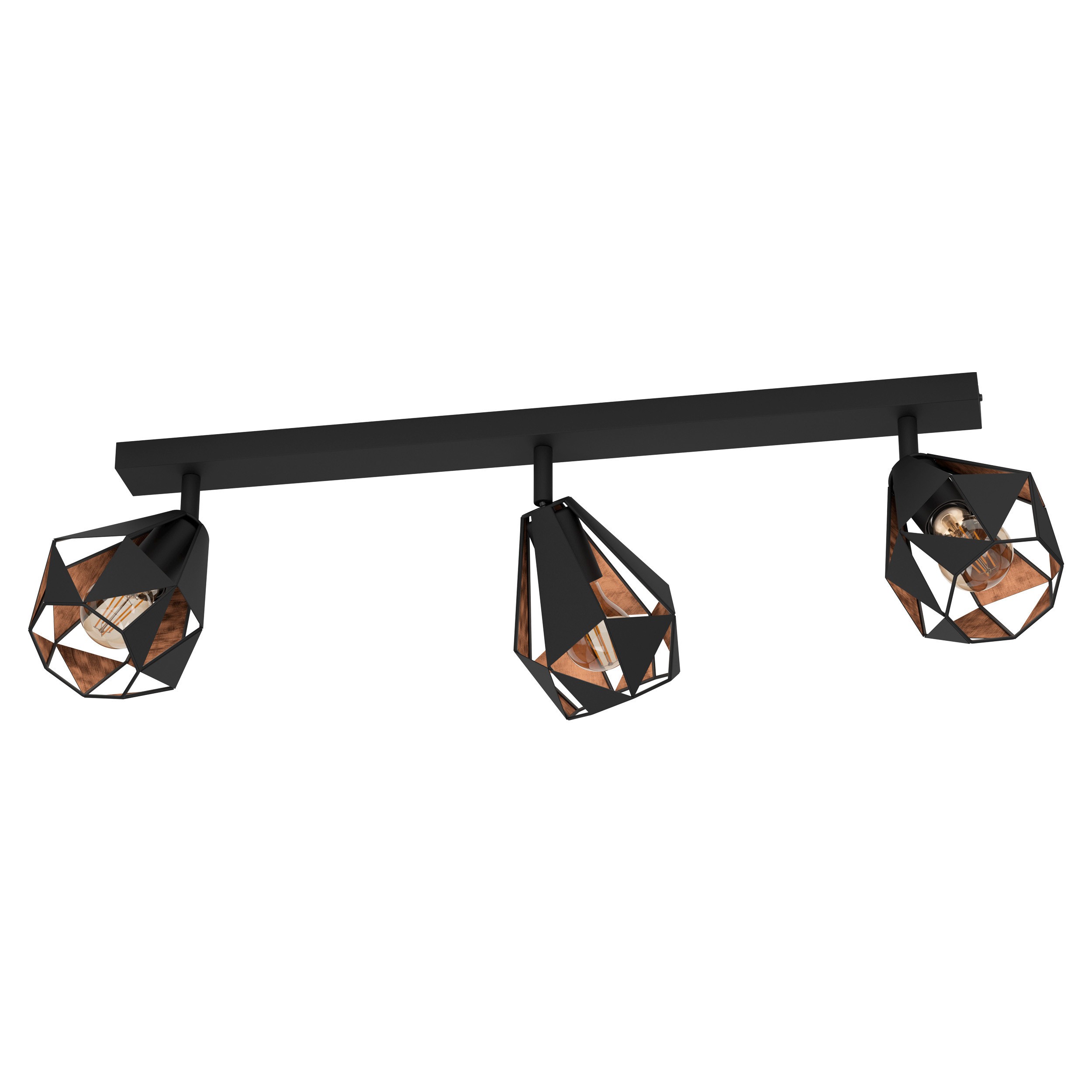 Eglo 43717 "CARLTON 7" 3X40W Çelik Siyah, Antika Bakır Rengi Sıva Üstü Spot