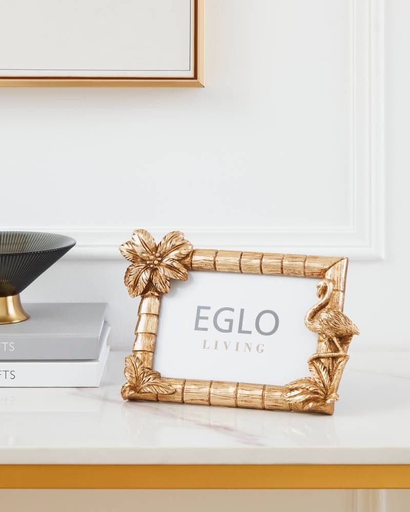 Eglo 423142 "ESASHI" 14,5 Cm Yüksekliğinde 22,5 Cm Uzunluğunda Plastik, Cam Gold Resim Çerçevesi