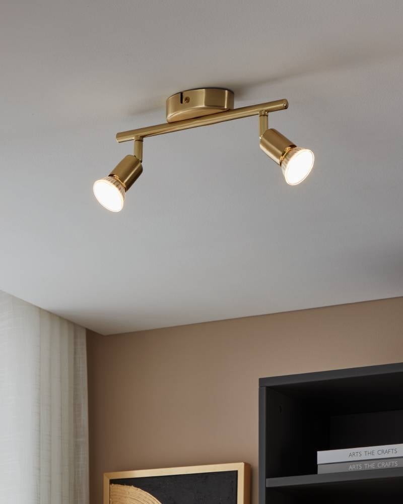 Eglo 33185 "BUZZ-LED" 2X2,8W Çelik Fırçalanmış Pirinç Sıva Üstü Spot