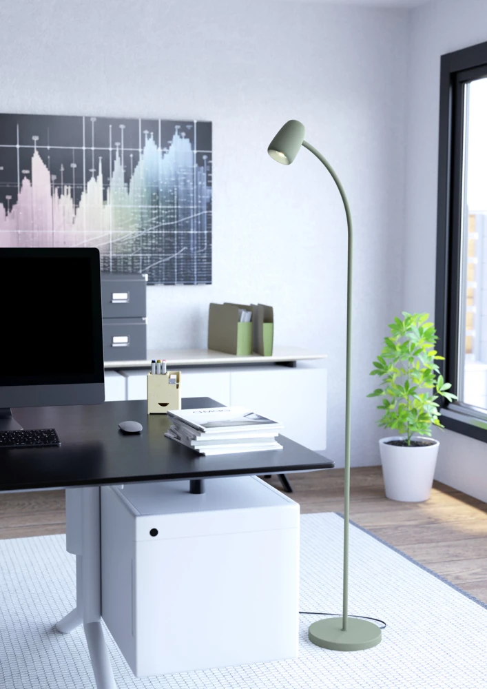 Eglo 902173 "CARLO" 170 Cm Yüksekliğinde Yeşil Çelik Köşe Lambası Lambader