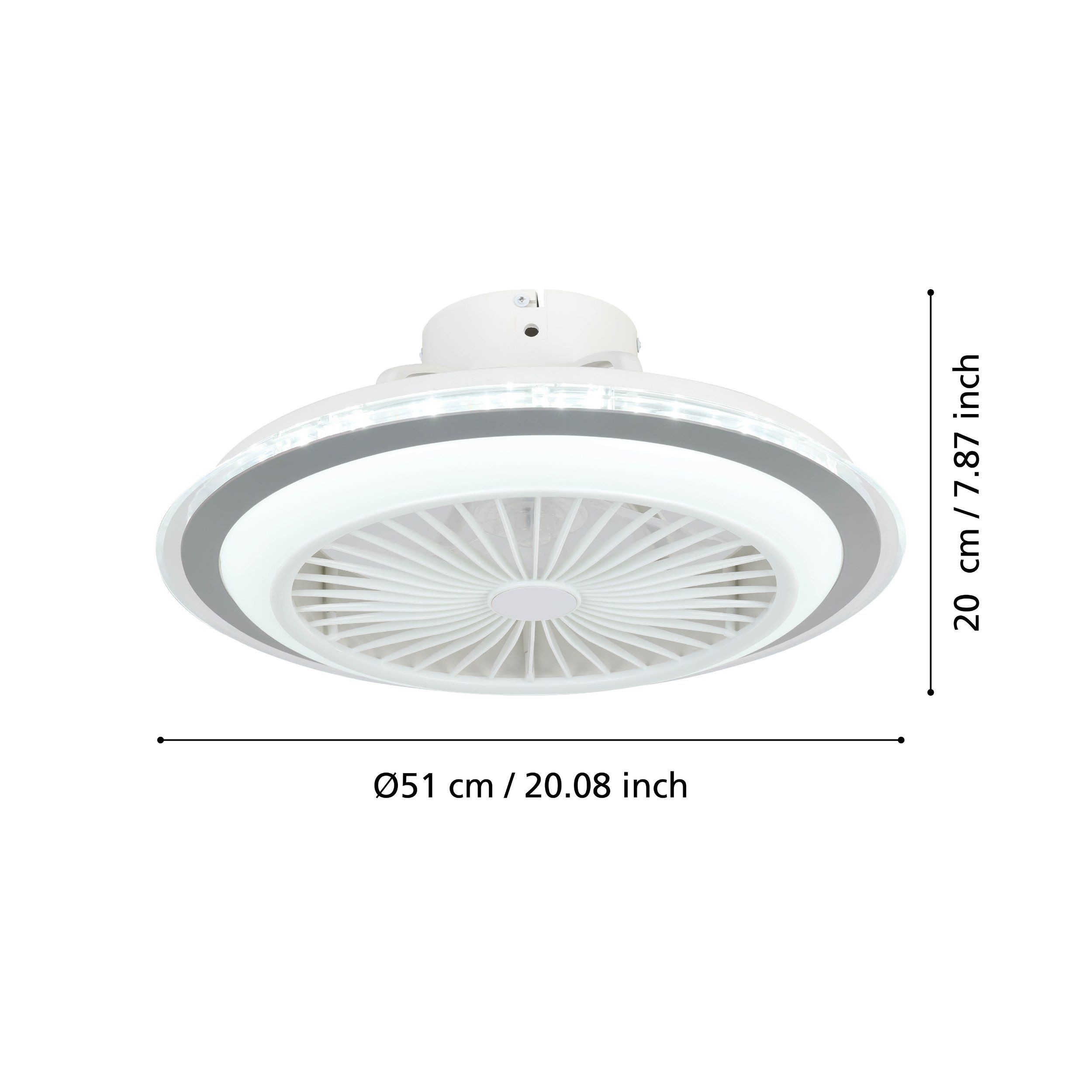 Eglo 35141 "ALBUFEIRA" 50 Cm Çapında Abs Tavan Vantilatörü Ac Motor