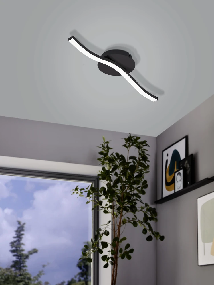 Eglo 75521 "CABEZAS 1" Siyah Alüminyum Tavan Armatürü