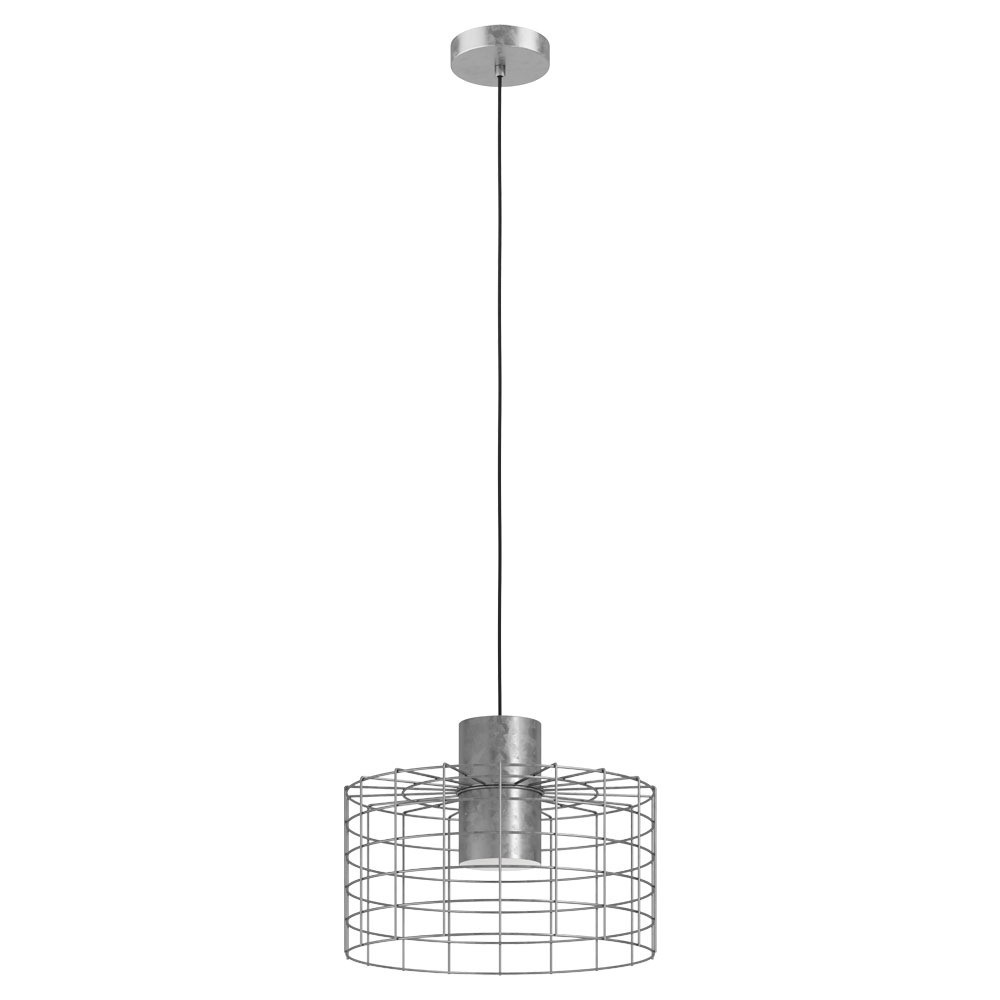 Eglo 43649 İç Mekan " Mıllıgan " Galvanizli, Beyaz Renk Dökme Çelik Tekli Sarkıt Lamba Ip20 E27 Max: 1X40W  Çap: 38 Cm