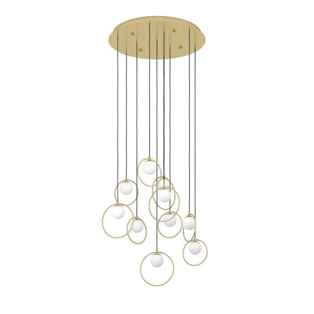 Eglo 390345 "PORTOCOLOM" 58 Cm Çapında Çelik Pirinç, Gold Sarkıt Avize