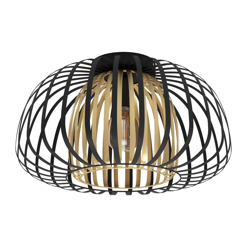 Eglo 99664 İç Mekan " Encınıtos " Siyah, Altın Renk Dökme Çelik Tavan Aydınlatması Ip20 E27 Max: 1X40W  Çap: 45 Cm