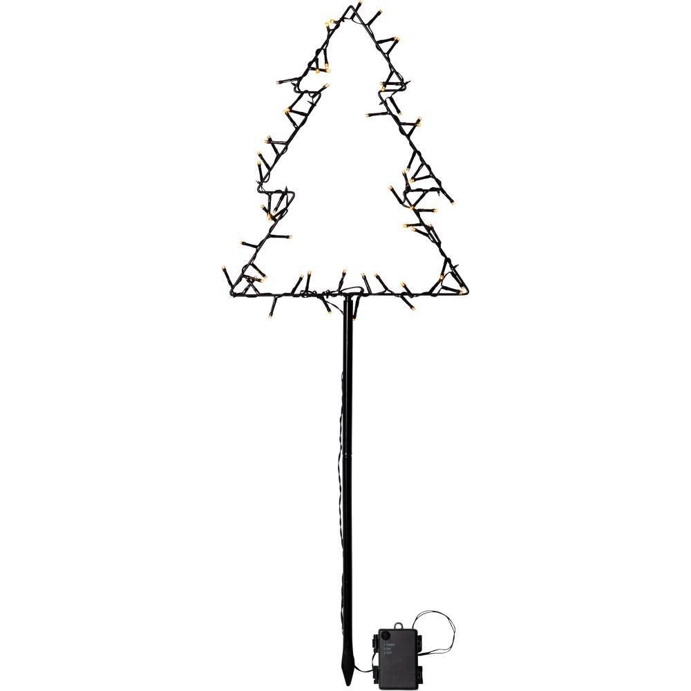 Eglo 411176 "SPIKY" Siyah Çelik 60 Ledli Yere Çivili Yılbaşı Ağacı 90Cm Yüksekliğinde 32Cm Uzunluğunda