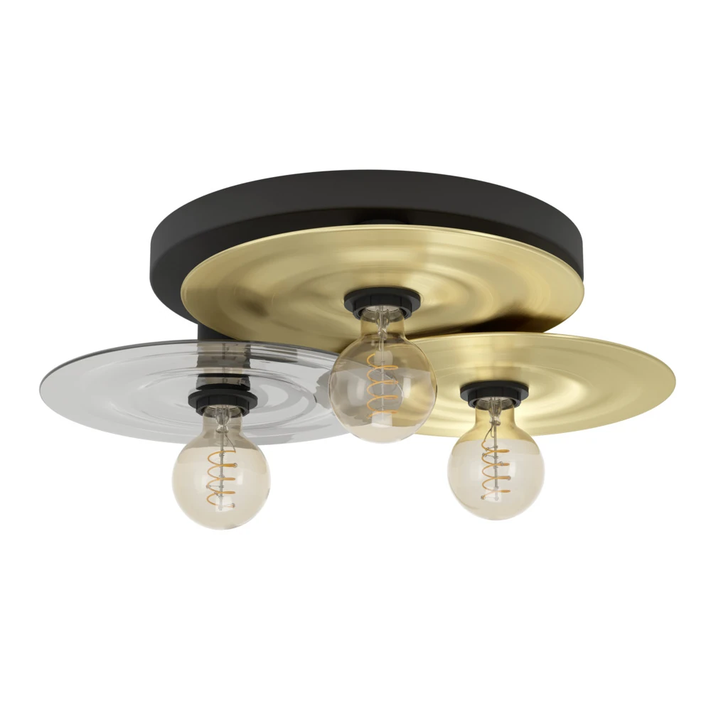 Eglo 44027 "LINTMILL" 53 Cm Çapında Siyah, Fırçalanmış Pirinç Çelik Tavan Armatürü