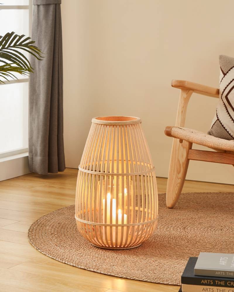 Eglo 422082 "BUNAWAN" 45,5 Cm Yüksekliğinde Ahşap Dekoratif Mumluk