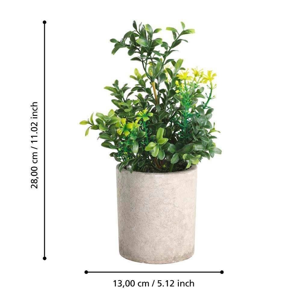 Eglo 428025 "CHITOSE" 25 Cm Yüksekliğinde Plastik Kahveengi, Yeşil Saksıda Yapay Çiçek