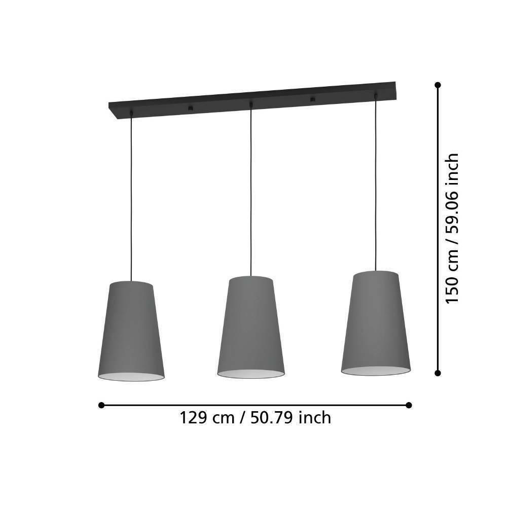 Eglo 390136 "PETROSA" 150 Cm Yüksekliğinde Çelik Siyah Sarkıt Avize