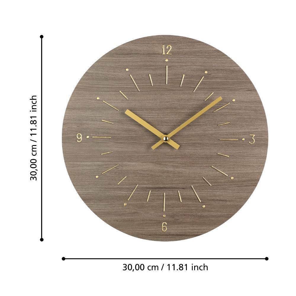 Eglo 425508 "TAKAHAGI" Saat 30 Cm Çapında Kahvarengi Gold Çelik Dekoratif Duvar Saati