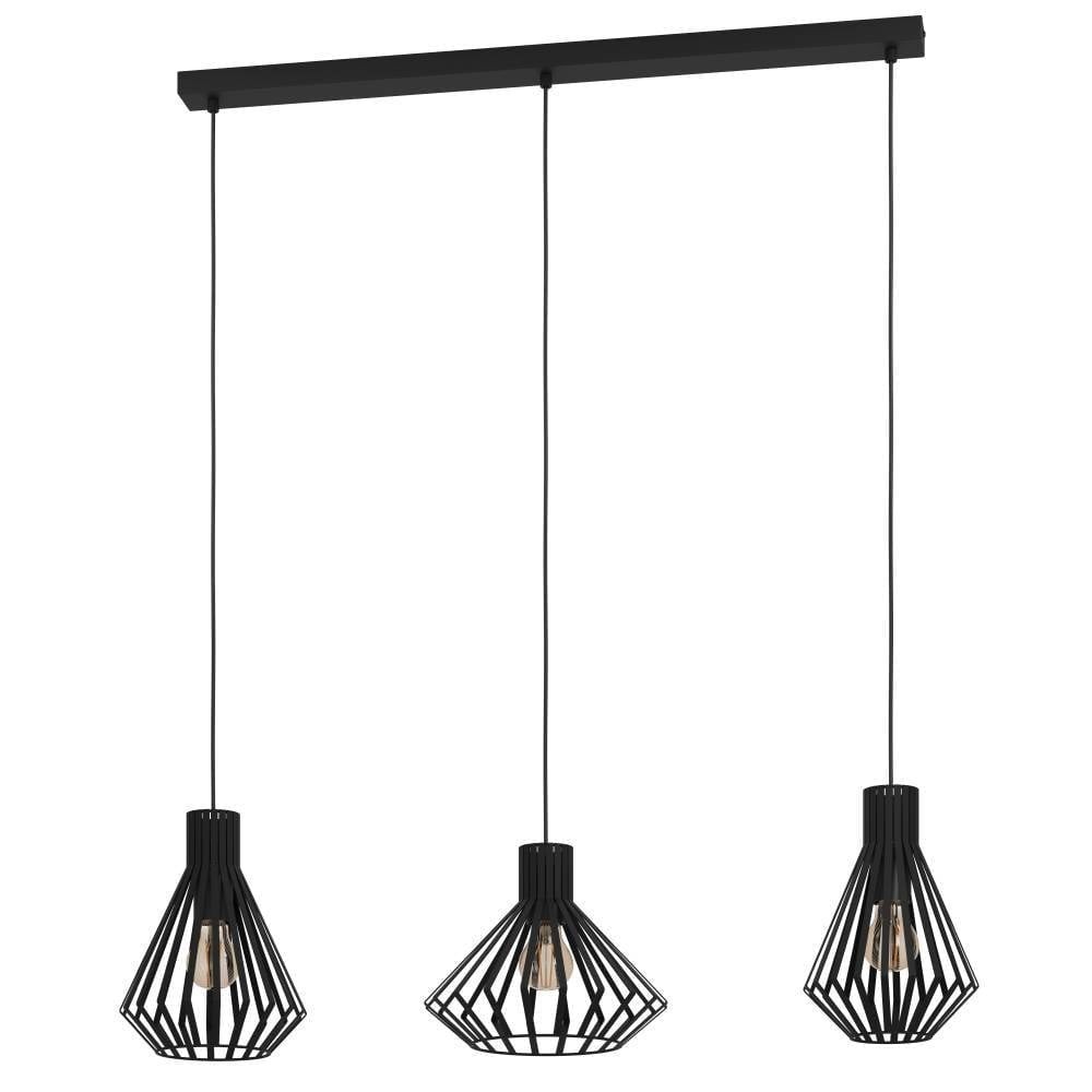 Eglo 390125 "BASIDANO" 150 Cm Yüksekliğinde Çelik Siyah Sarkıt Avize
