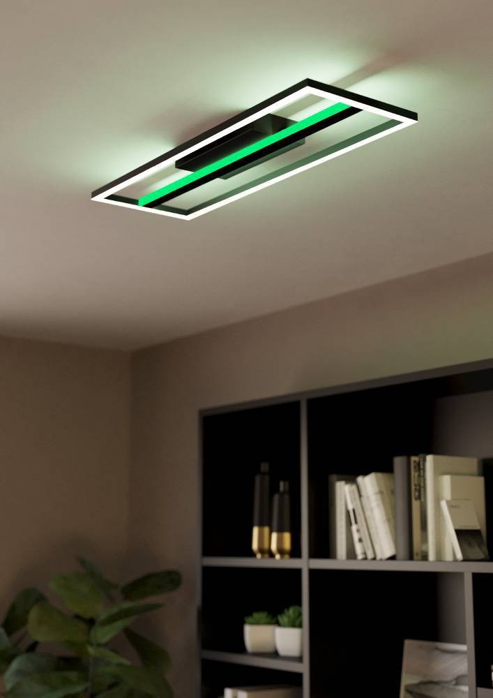 Eglo 900567 "CALAGRANO-Z" 64 Cm Uzunluğunda Alüminyum, Çelik Siyah Tavan Armatürü RGB