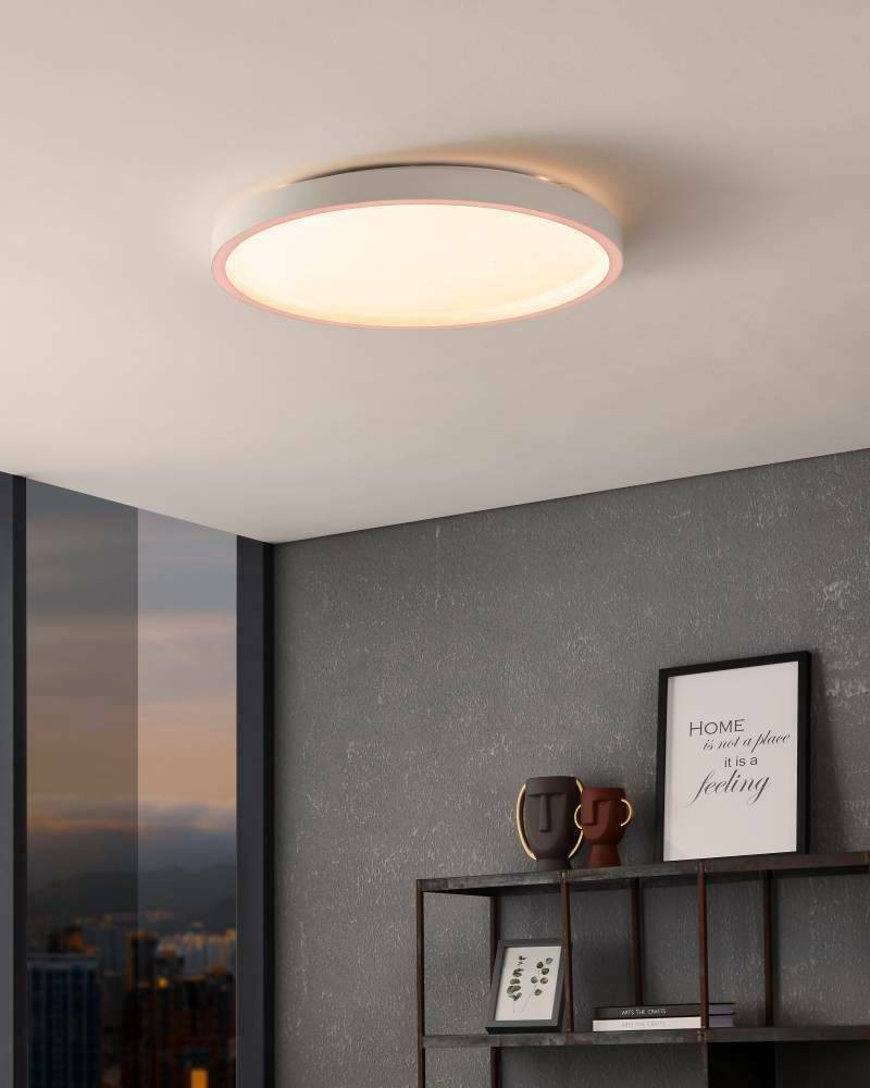 Eglo 900409 "MONTEMORELOS-Z" 57 Cm Çapında Alüminyum Beyaz Tavan Armatürü RGB