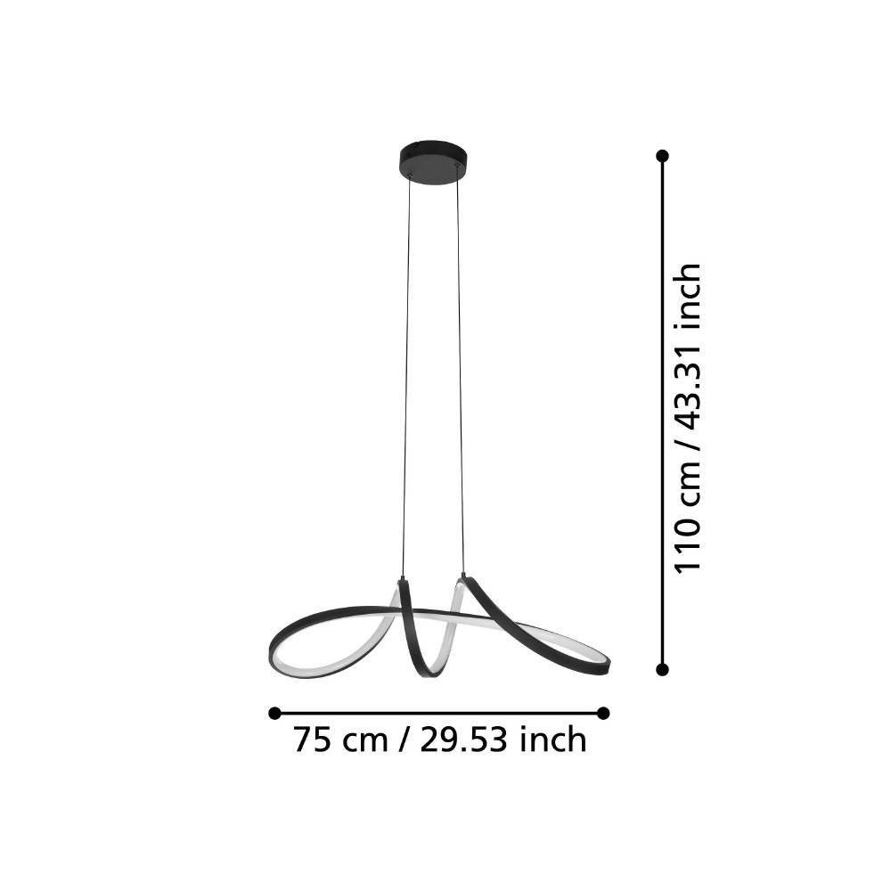 Eglo 901159 "CALAROSSA-Z" 110 Cm Yüksekliğinde Alüminyum, Çelik Sarkıt Avize