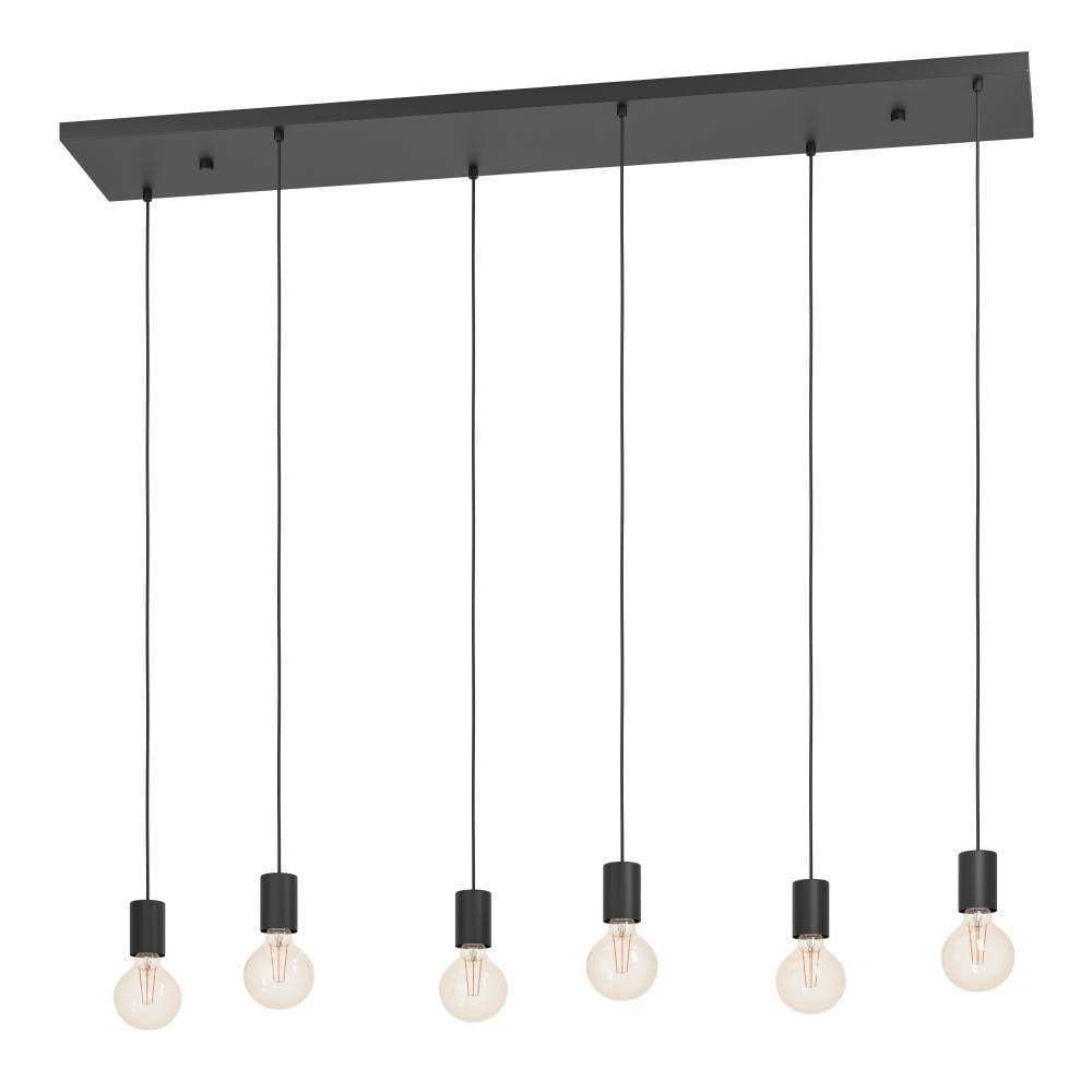Eglo 390268 "HUEBRO" 150 Cm Yüksekliğinde Çelik Siyah Sarkıt Avize