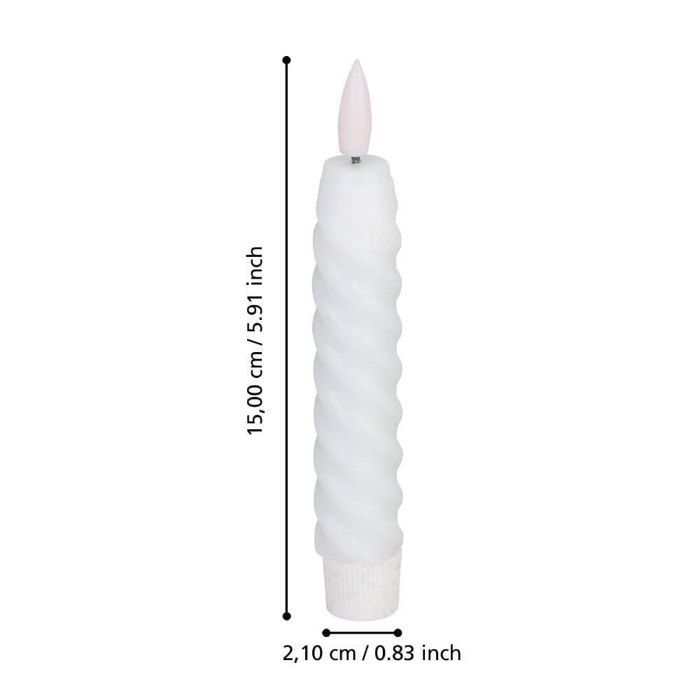 Eglo 422227 "ANDRAFIABE" 15 Cm Yüksekliğinde Led Balmumu Plastik Beyaz 2'Li Set