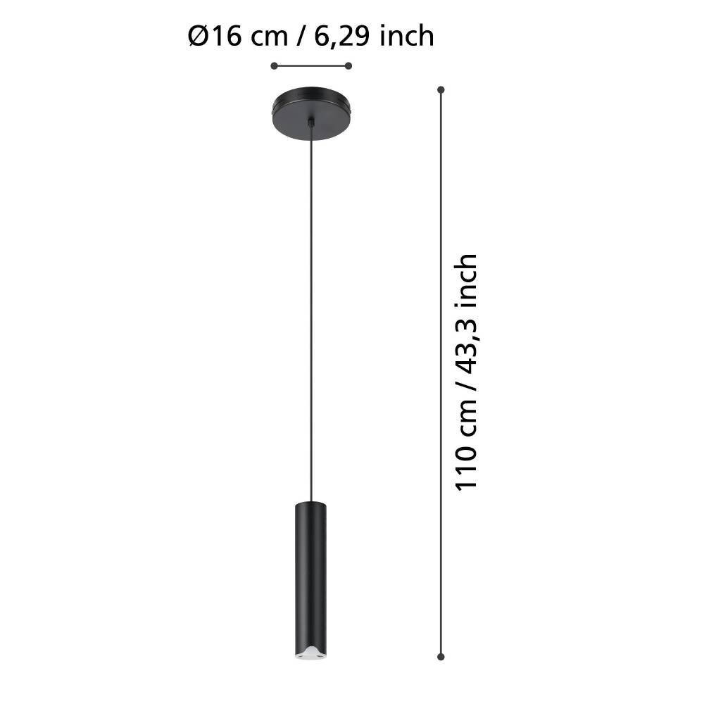 Eglo 901123 "BALAMORTA-Z" 110 Cm Yüksekliğinde Çelik Siyah Sarkıt Avize RGB
