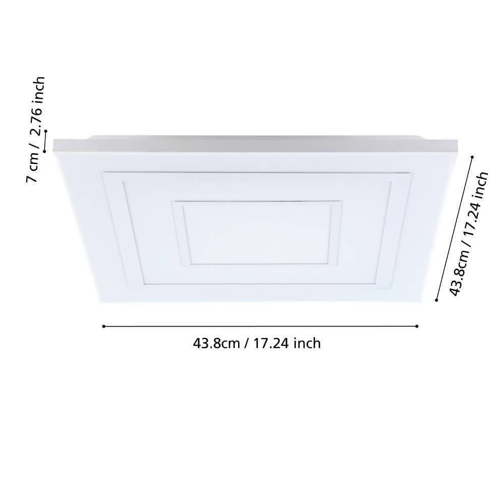 Eglo 900959 "ALBARCA" 43,8 Cm Uzunluğunda 43,8 Cm Genişliğinde Alüminyum, Çelik Beyaz Led Panel RGB