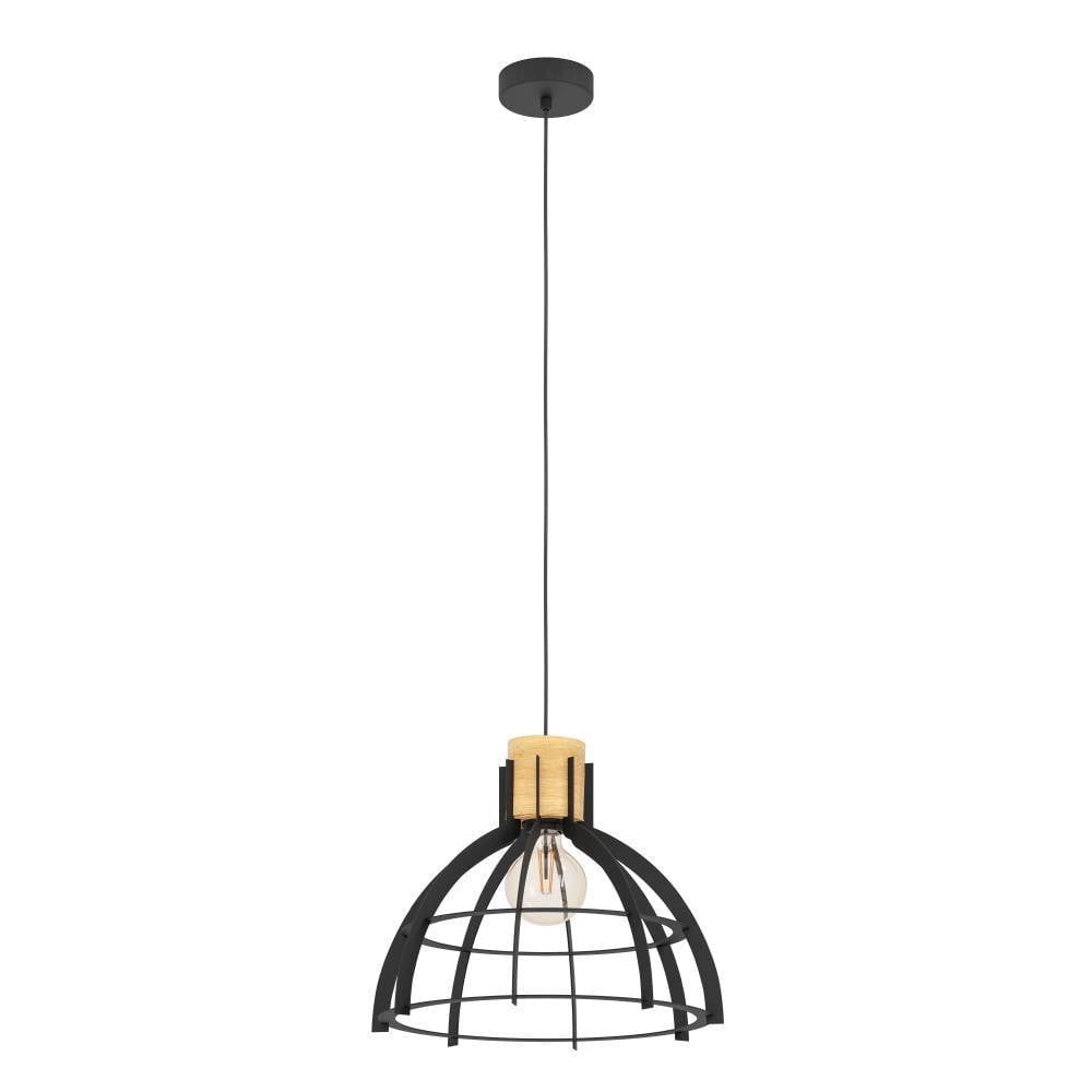 Eglo 43769 "STILLINGTON" 110 Cm Yüksekliğinde Çelik, Ahşap Siyah, Kahverengi Sarkıt Avize