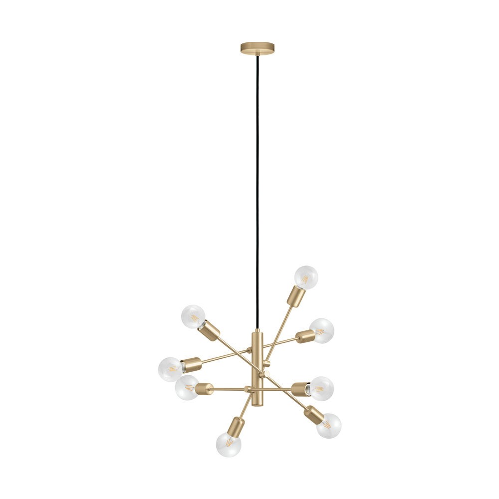 Eglo 99811 İç Mekan " Gradolı 1 " Fırçalanmış Pirinç Renk Dökme Çelik Sarkıt Aydınlatması Ip20 E27 Max: 8X40W  Çap: 71 Cm