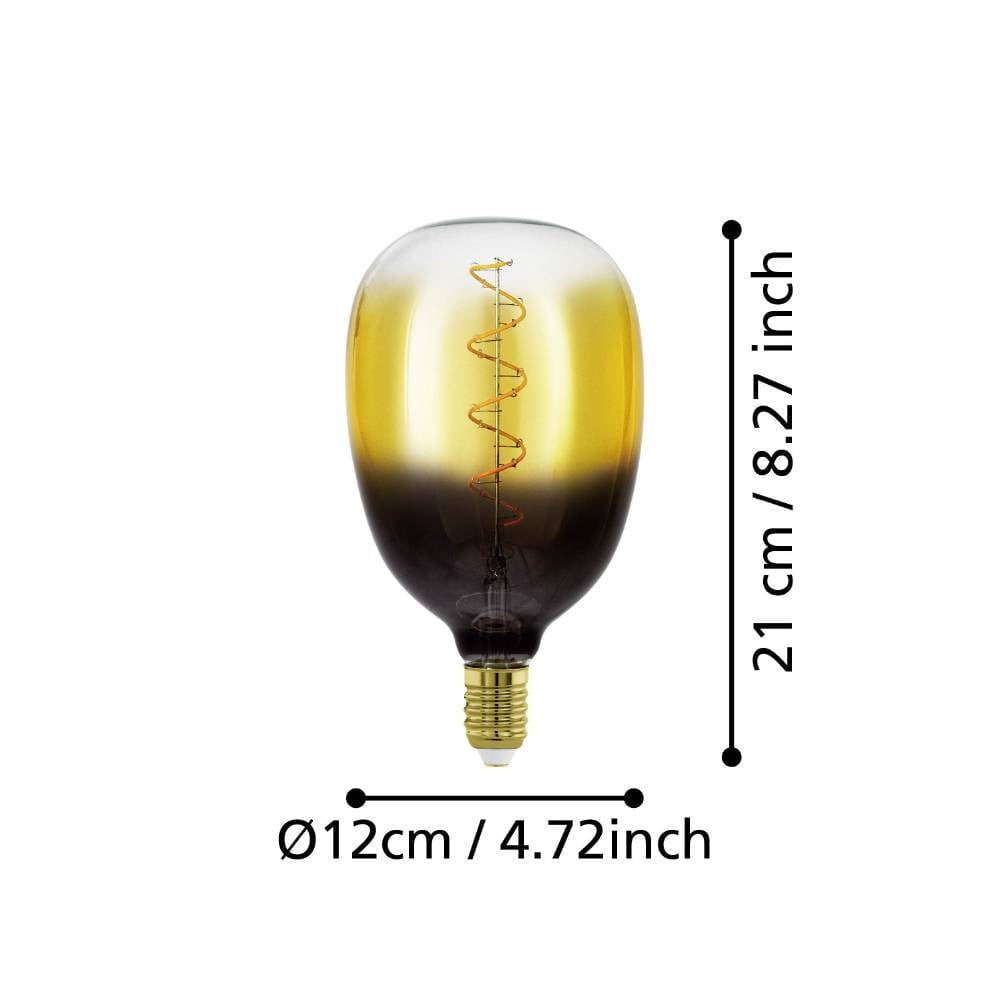 Eglo 110225 E27-Led-T120 Ampul 1X4W Siyah-Kahverengi-Şeffaf 1700K Dim Edilebilir