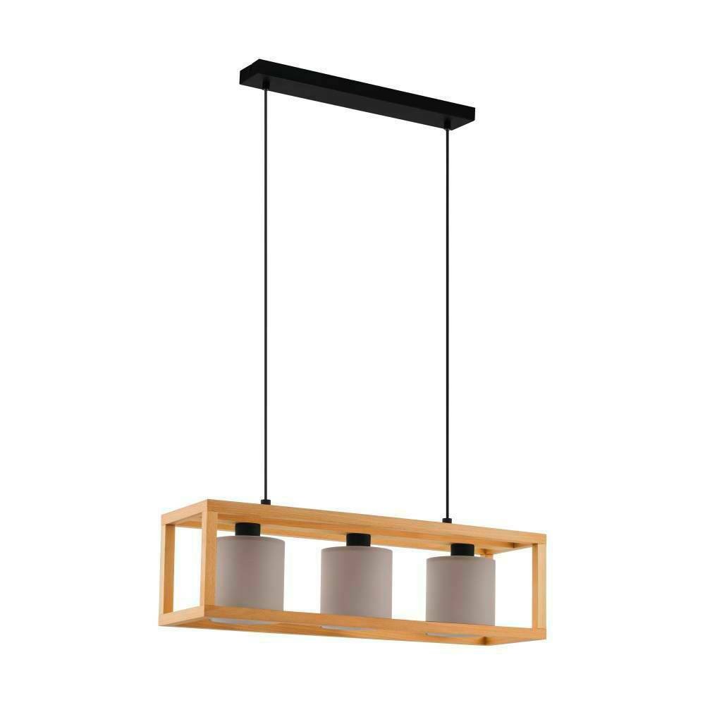 Eglo 390108 İç Mekan " Granados " Siyah, Kahverengi Renk Çelik, Ahşap Sarkıt Lamba Ip20 E27 Max: 3X25W En: 77 Cm