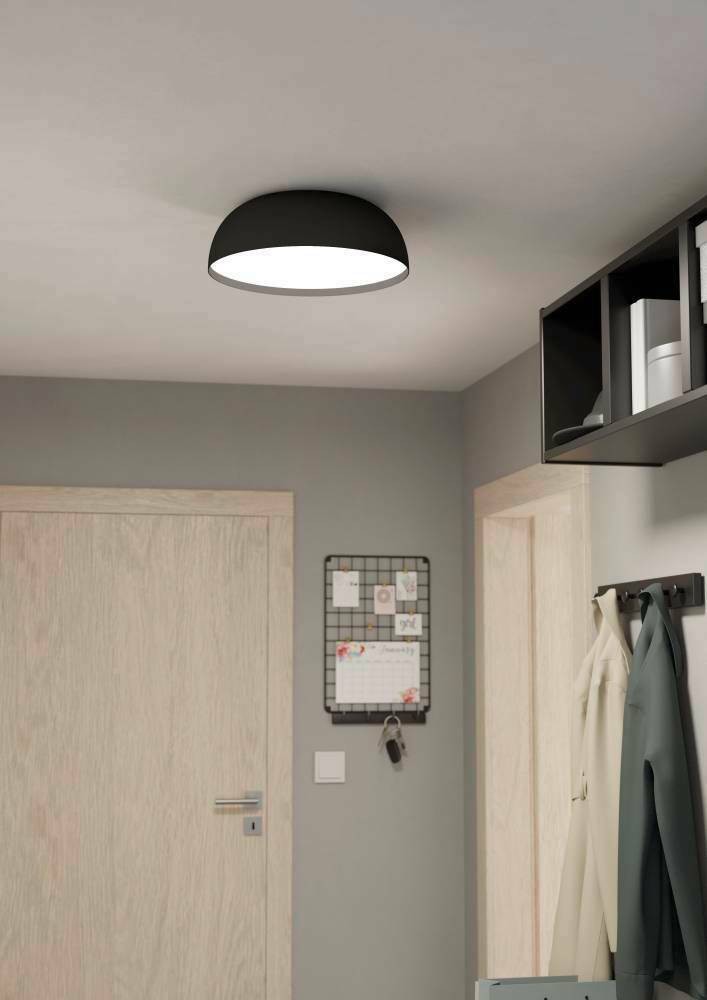 Eglo 900406 "TOLLOS-Z" 40 Cm Çapında Alüminyum, Çelik Siyah, Beyaz Tavan Armatürü RGB