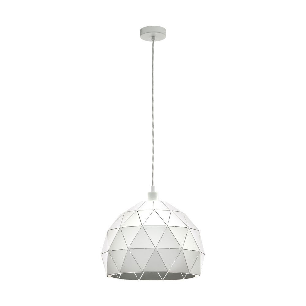 Eglo 97855 "ROCCAFORTE" 40 Cm Çapında Çelik Beyaz Sarkıt Avize