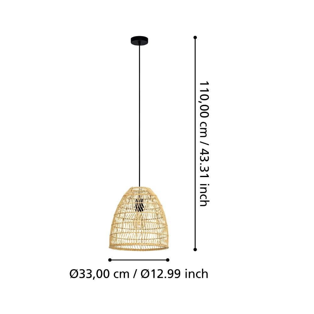 Eglo 43866 "AYESGARTH" 110 Cm Yüksekliğinde Çelik Siyah Sarkıt Avize